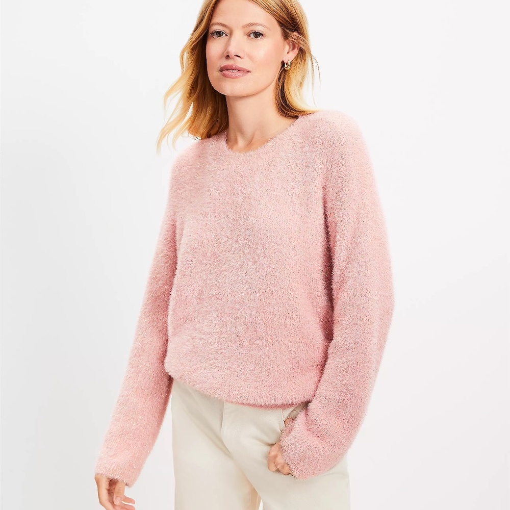 Loft XL Fuzzy Shimmer Sweater